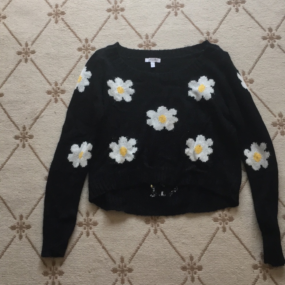 Black sweater with flowers